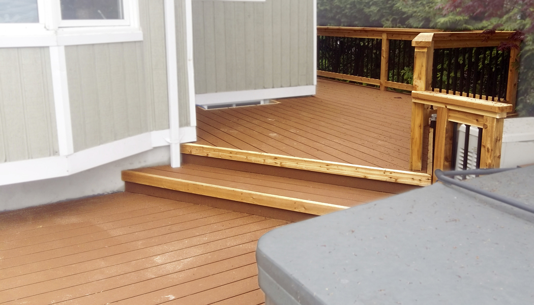 Composite Deck with Cedar Trim