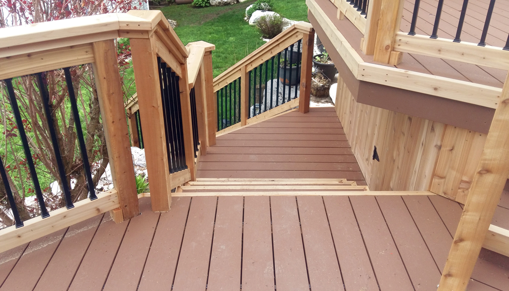 Composite Deck with Cedar Trim