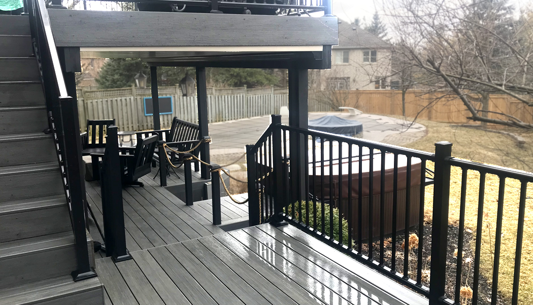 Alum Balusters Composite Deck w/ Soffits