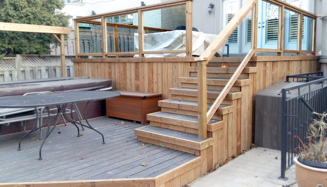 Composite Floor Deck with Brown Treated Trim