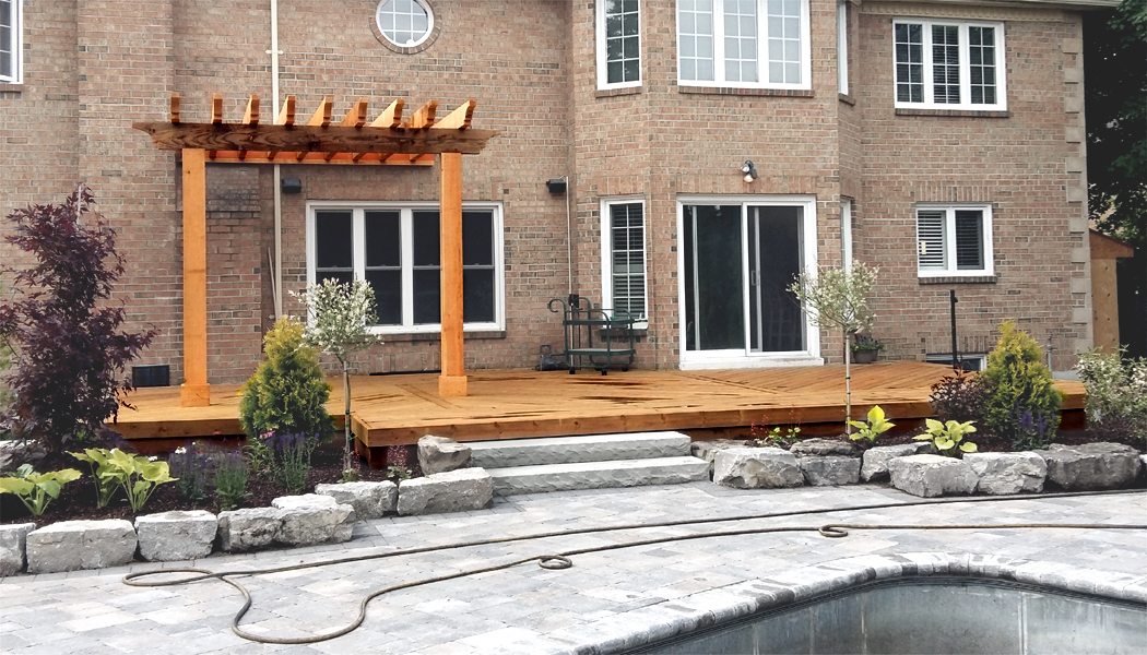 Open Pergola Poolside Deck